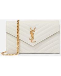 Saint Laurent - Portemonnaie Mit Kettenriemen Cassandre Aus Matelasse-Leder - Lyst