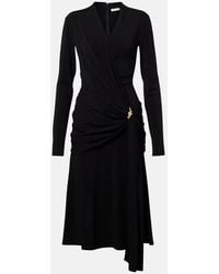Ferragamo - Draped Jersey Midi Dress - Lyst