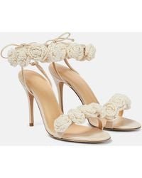 Magda Butrym - Floral Crochet And Leather Sandals - Lyst