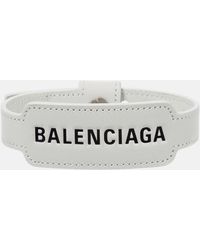 Balenciaga Bedrucktes Armband aus Leder - Mettallic