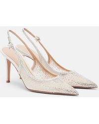 Gianvito Rossi - Regina Embellished Leather Slingback Pumps - Lyst
