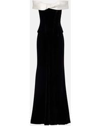 Costarellos - Off-Shoulder Velvet Bustier Gown - Lyst