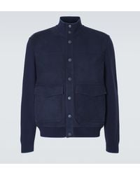 Canali - Suede Bomber Jacket - Lyst