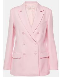 Valentino - Double-breasted Wool And Silk Blazer - Lyst