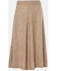 Brunello Cucinelli - Wool And Cashmere-Blend Midi Skirt - Lyst