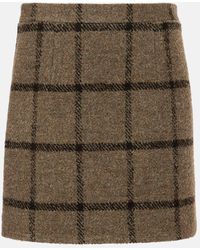 Patou - Checked Wool-Blend Tweed Miniskirt - Lyst