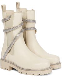 rene caovilla embellished biker leather boots