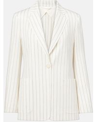 Max Mara - Jadi Striped Cotton And Linen Blazer - Lyst