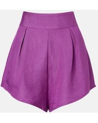 Adriana Degreas - Pleated Linen-Blend Shorts - Lyst