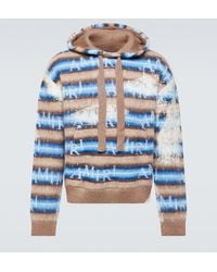 Amiri - Staggered Striped Mohair And Wool-blend Hoodie - Lyst