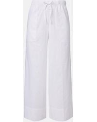 TOTEME - Cotton And Linen Wide-Leg Pants - Lyst