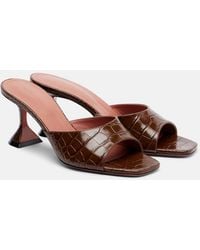 AMINA MUADDI - Lupita Croc-Effect Leather Mules - Lyst