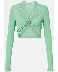 Rabanne - Cutout Embellished Crop Top - Lyst