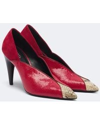 Isabel Marant - Luza Suede-Trimmed Snake-Effect Leather Pumps - Lyst