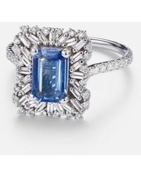Suzanne Kalan - 18Kt Ring With Sapphires And Diamonds - Lyst