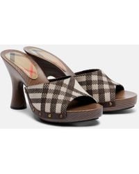 Burberry - Check Sandals - Lyst