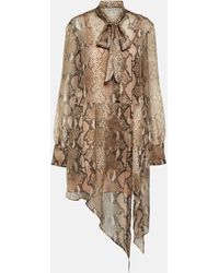 Stella McCartney - Robe chemise imprimee en soie - Lyst