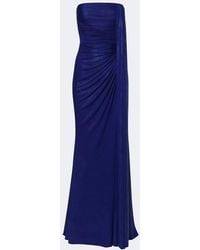 Elie Saab - Draped Coated Jersey Bustier Gown - Lyst