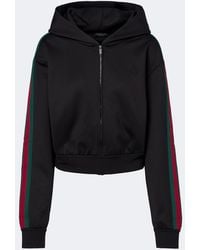 Gucci - Web Stripe Jersey Zip-Up Hoodie - Lyst