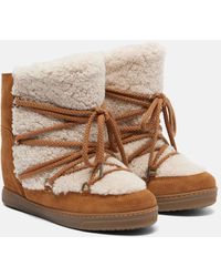Isabel Marant - Nowles Shearling And Suede Snow Boots - Lyst