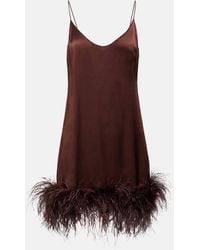 Oséree - Plumage Feather-trimmed Minidress - Lyst