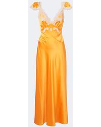 Doen - Fiona Lace-Trimmed Silk Satin Maxi Dress - Lyst