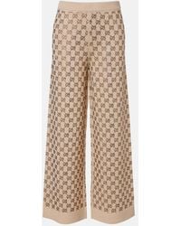 Gucci - Gg Wool And Cashmere-Blend Wide-Leg Pants - Lyst