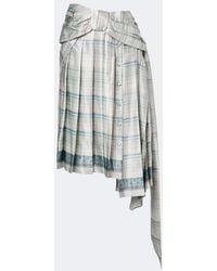 Acne Studios - Bow-Detail Checked Silk Satin Midi Skirt - Lyst