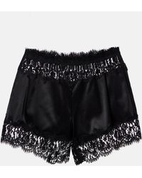 Dolce & Gabbana - Lace-Trimmed Silk And Cotton-Blend Shorts - Lyst