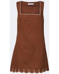 Veronica Beard - Shanice Scalloped Linen Minidress - Lyst