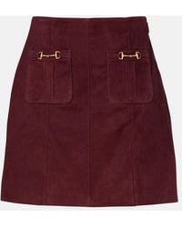 RIXO London - Wiley Suede Miniskirt - Lyst