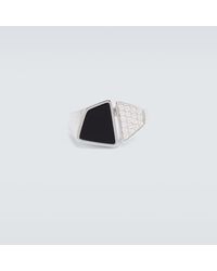 Rainbow K - Esteve 9kt White Gold Ring With Diamonds And Onyx - Lyst