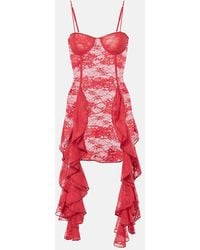 Oséree - Ruffled Lace Bustier Dress - Lyst