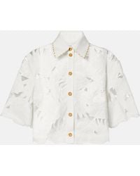 Zimmermann - Mahon Embroidered Cotton Poplin Shirt - Lyst