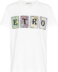 Etro Logo Print Crew Neck T-shirt - White