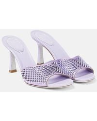 Rene Caovilla - Embellished Leather Mules - Lyst