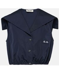 Miu Miu - Cropped-Hemd Aus Baumwolle - Lyst