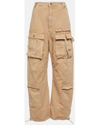 Sportmax - High-Rise Wide-Leg Denim Cargo Pants - Lyst