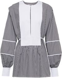Victoria Beckham Long-sleeved Striped Cotton Shirt - Multicolour