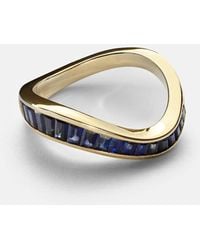 Rainbow K - Wave 9Kt Ring With Sapphires - Lyst