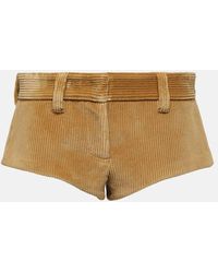 Miu Miu - Low-Rise Shorts Aus Baumwoll-Cord - Lyst