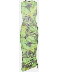 Louisa Ballou - Heatwave Printed Mesh Midi Dress - Lyst