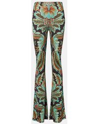 Etro - Printed Crepe Jersey Flared Pants - Lyst