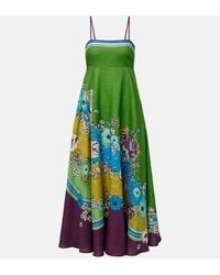 ALÉMAIS - Nanci Printed Linen Midi Dress - Lyst