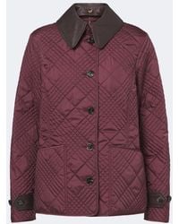 Burberry - Wattierte Jacke Fernleigh Mit Leder - Lyst