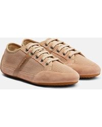 Givenchy - Slim Suede-Trimmed Sneakers - Lyst