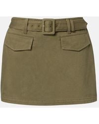 Self-Portrait - Belted Cotton Twill Skort - Lyst