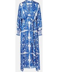 Poupette - Kristen Printed Satin Maxi Dress - Lyst