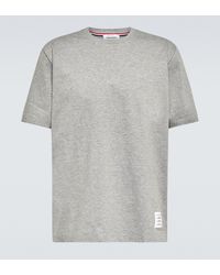 Thom Browne Baumwolle Polohemd aus Baumwoll-Jersey in Grau für Herren Herren Bekleidung T-Shirts Poloshirts 