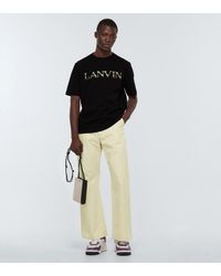 Lanvin Camiseta de algodón con logo - Negro